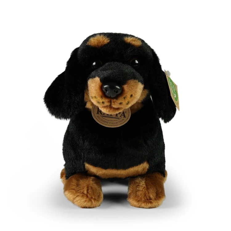Pluszowy jamnik Rappa 32 cm czarno-brązowy