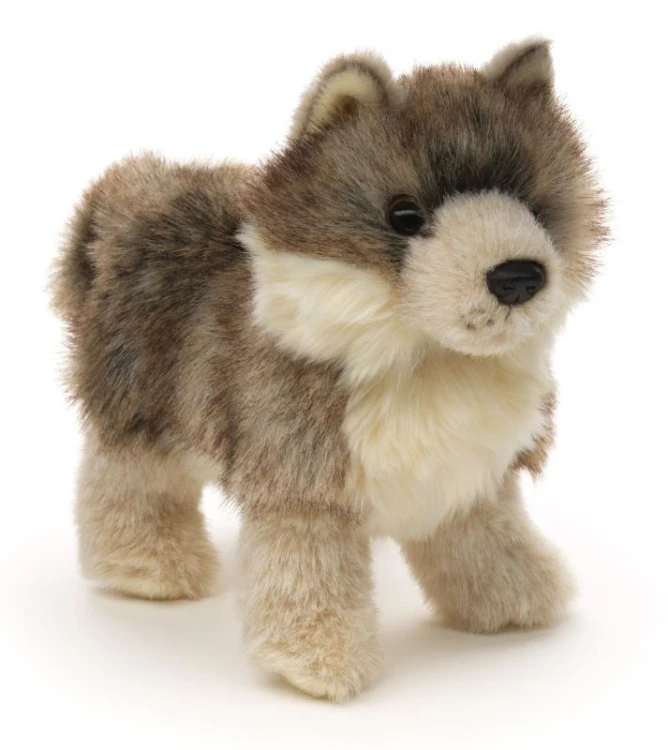 Pluszak młody wilk 20 cm Uni-Toys szaro-beżowy