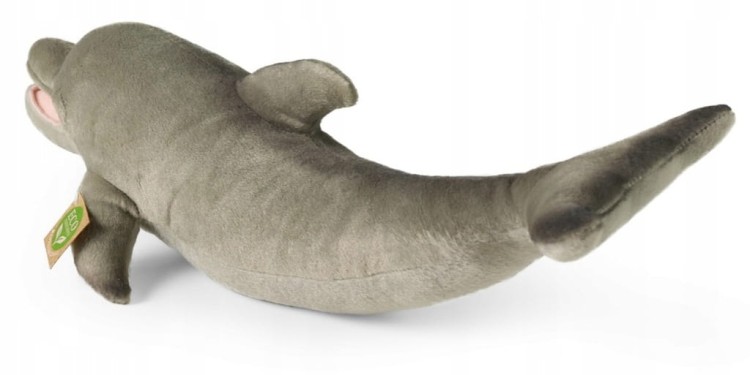 alt="Maskotka delfin Rappa Eco Friendly , zdjęcie od boku– miękki, ekologiczny pluszak z certyfikatem CE"