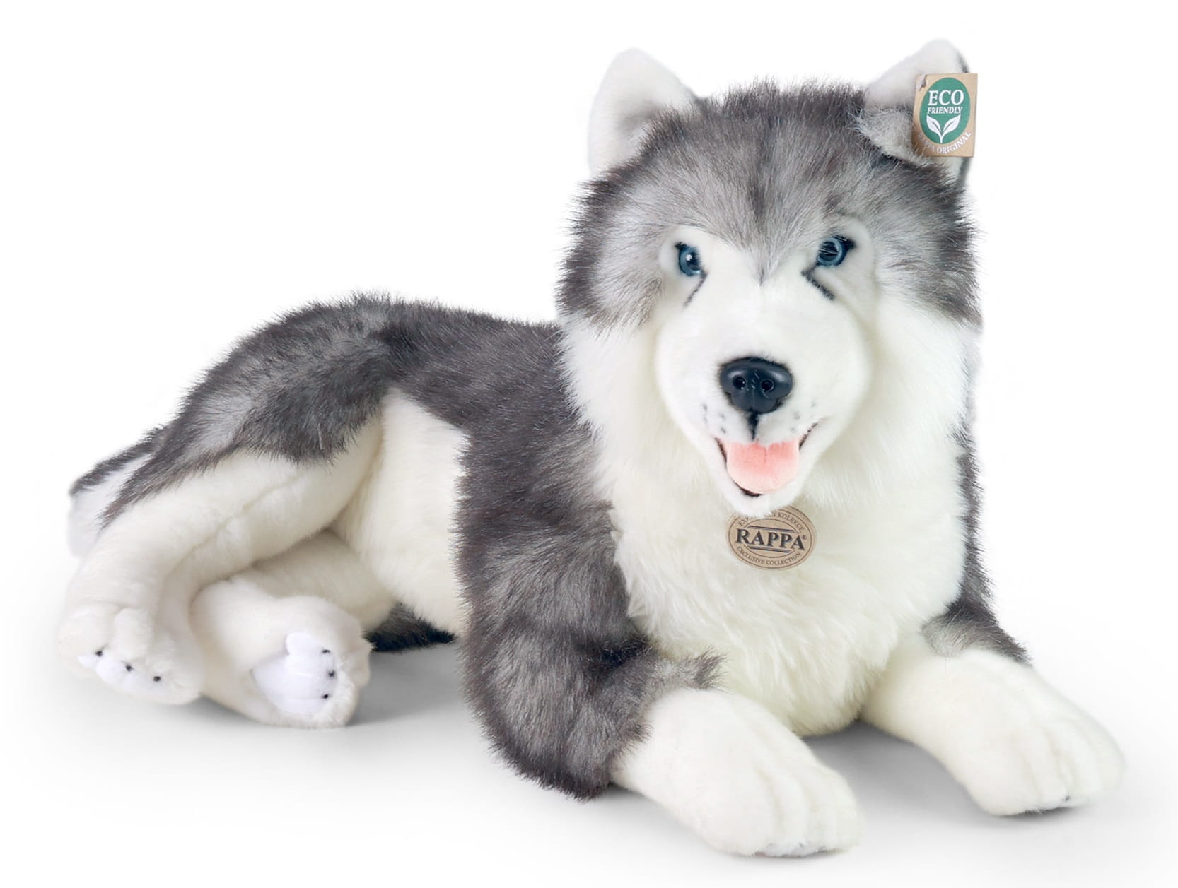 Duży pluszak pies Husky Rappa 60 cm – realistyczna maskotka psa