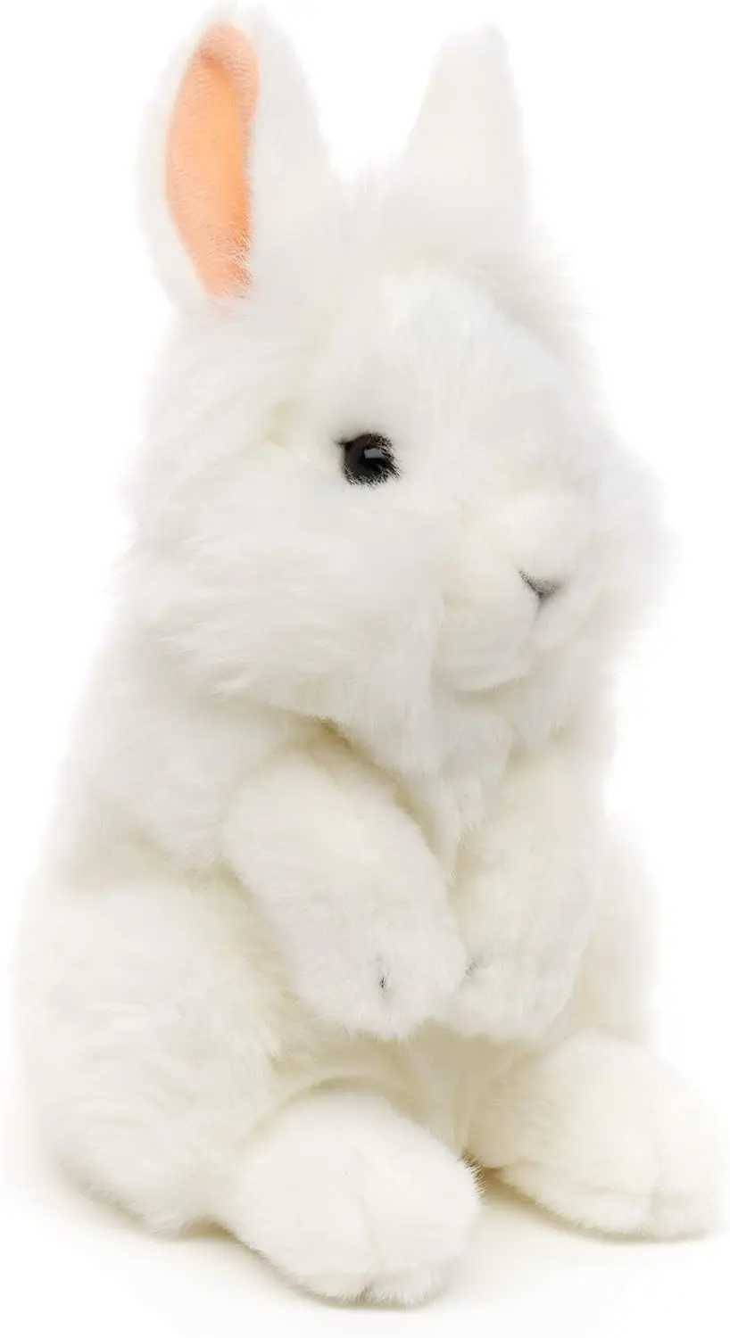 Pluszak królik angorski biały stojący Uni-Toys 18 cm