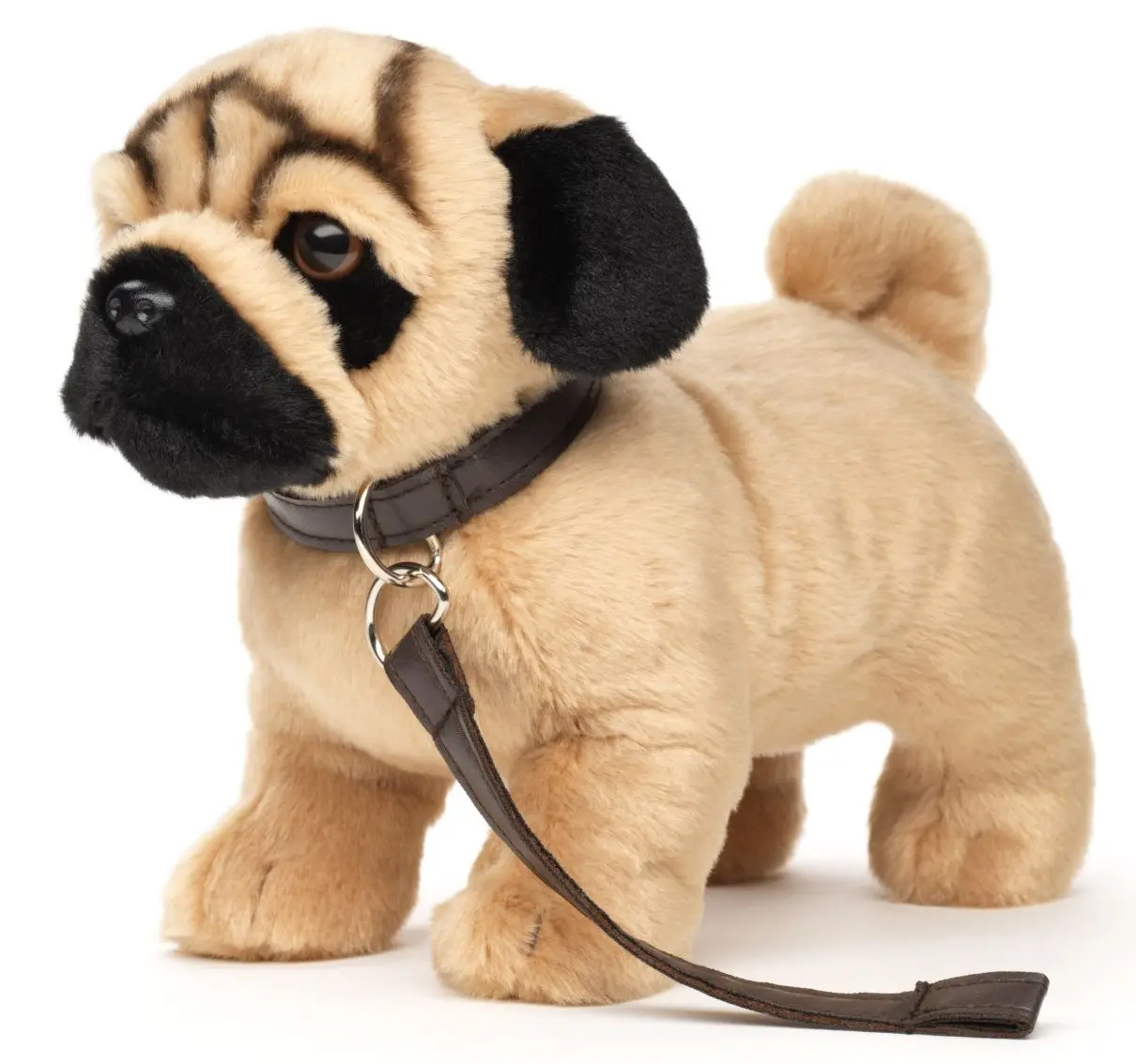 Pluszak pies mops ze smyczą Uni-Toys 26 cm